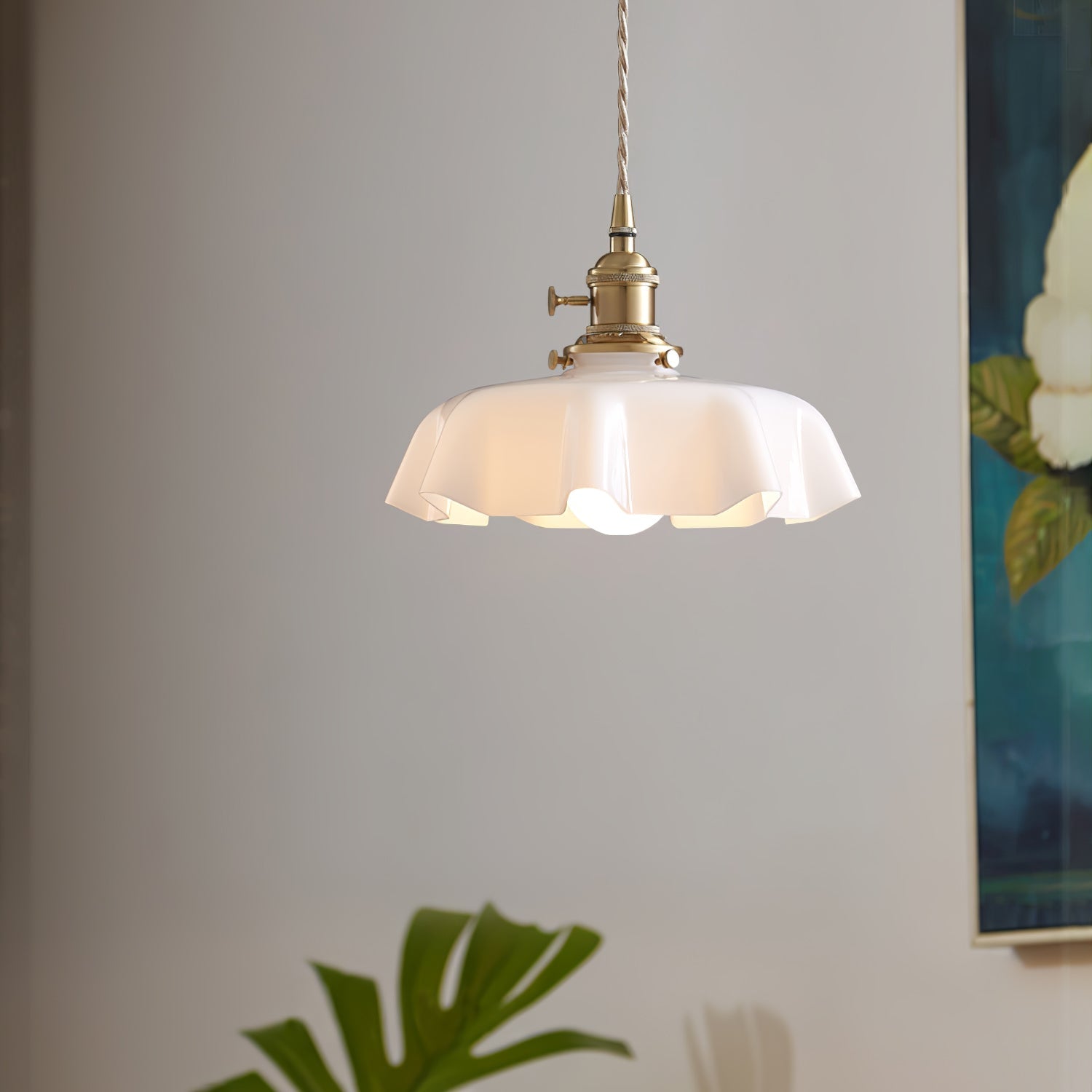 Fransk blomstertaklampa – radiell kronbladsformad kupol, Ø 25 cm