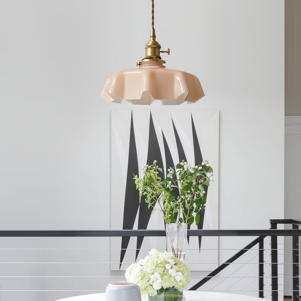 Fransk blomstertaklampa – radiell kronbladsformad kupol, Ø 25 cm