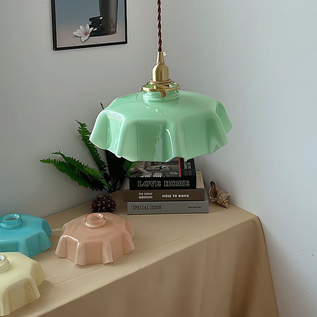 Fransk blomstertaklampa – radiell kronbladsformad kupol, Ø 25 cm