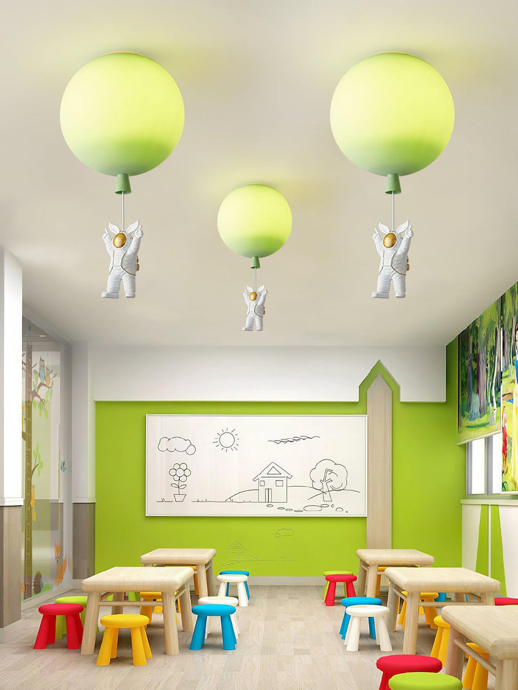 Frosted Balloon Style Ceiling Pendant Light