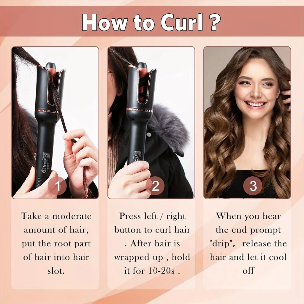 AeroCurl Pro 自动陶瓷旋转卷发棒，适用于所有发质