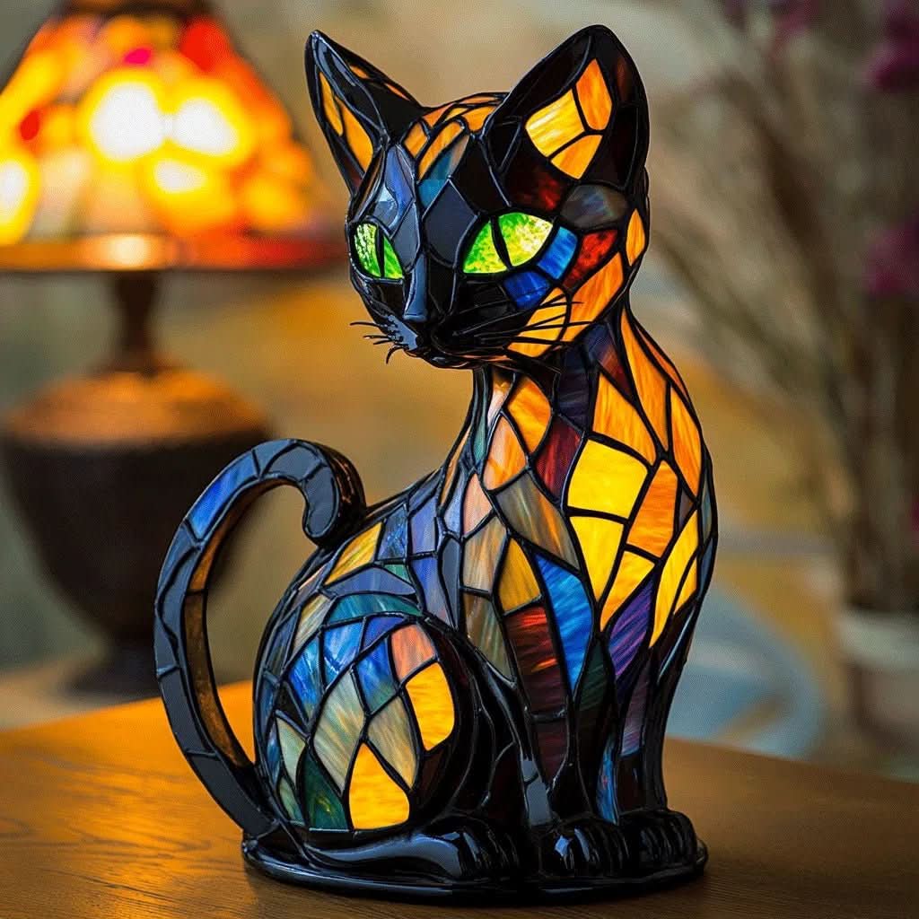 Playful LED cat night lamp with gentle ambient glow
