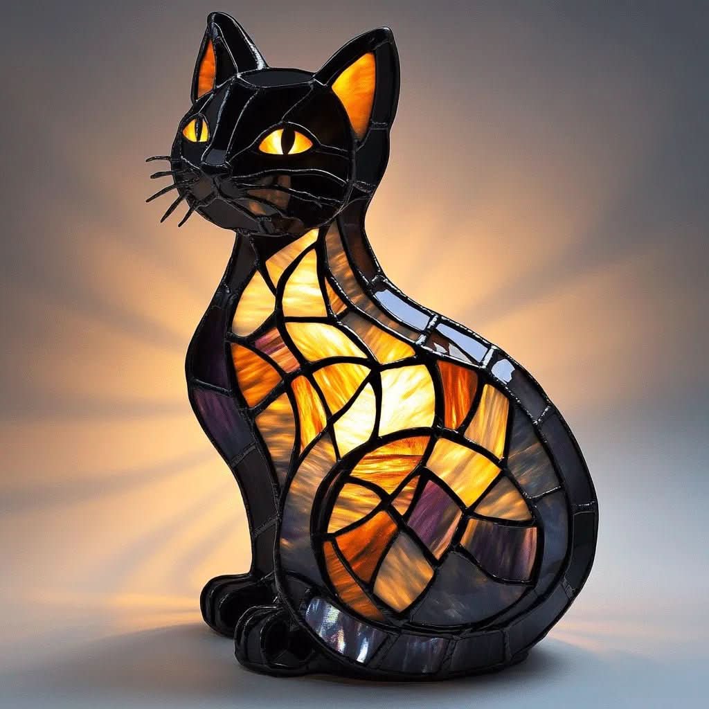 Playful LED cat night lamp with gentle ambient glow