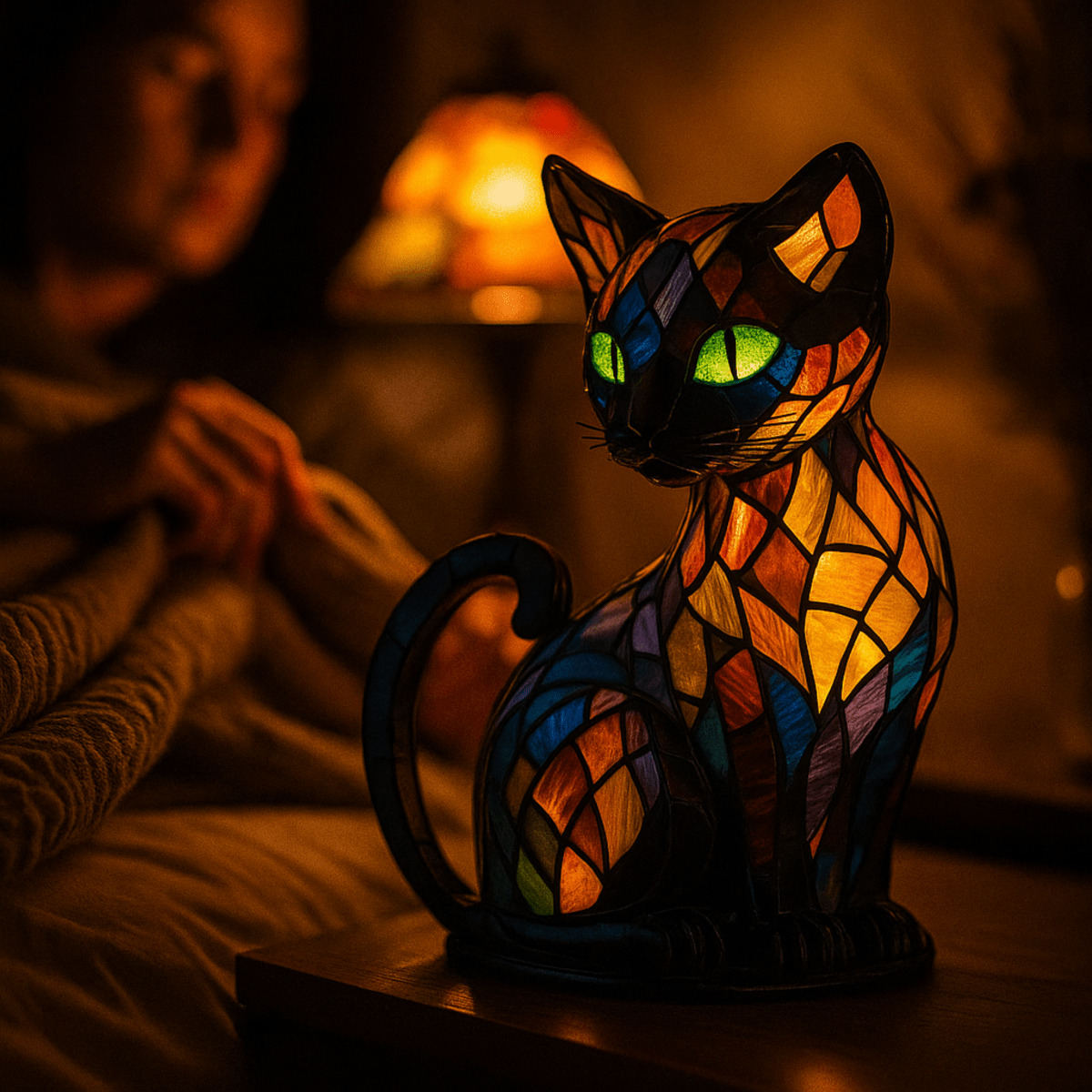 Playful LED cat night lamp with gentle ambient glow