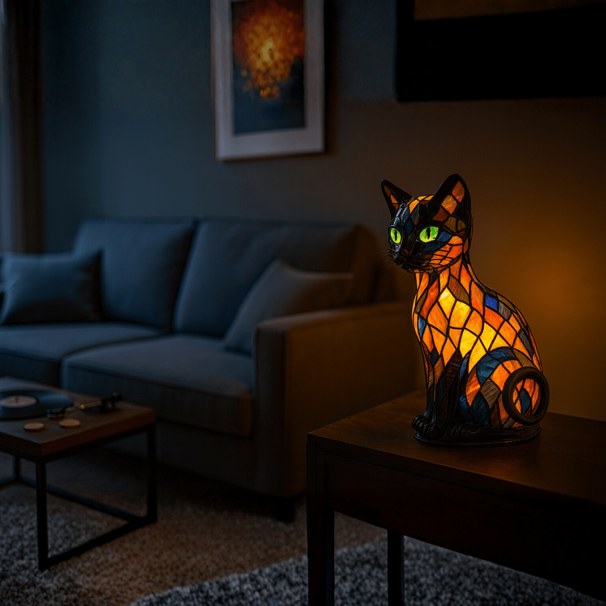 Playful LED cat night lamp with gentle ambient glow