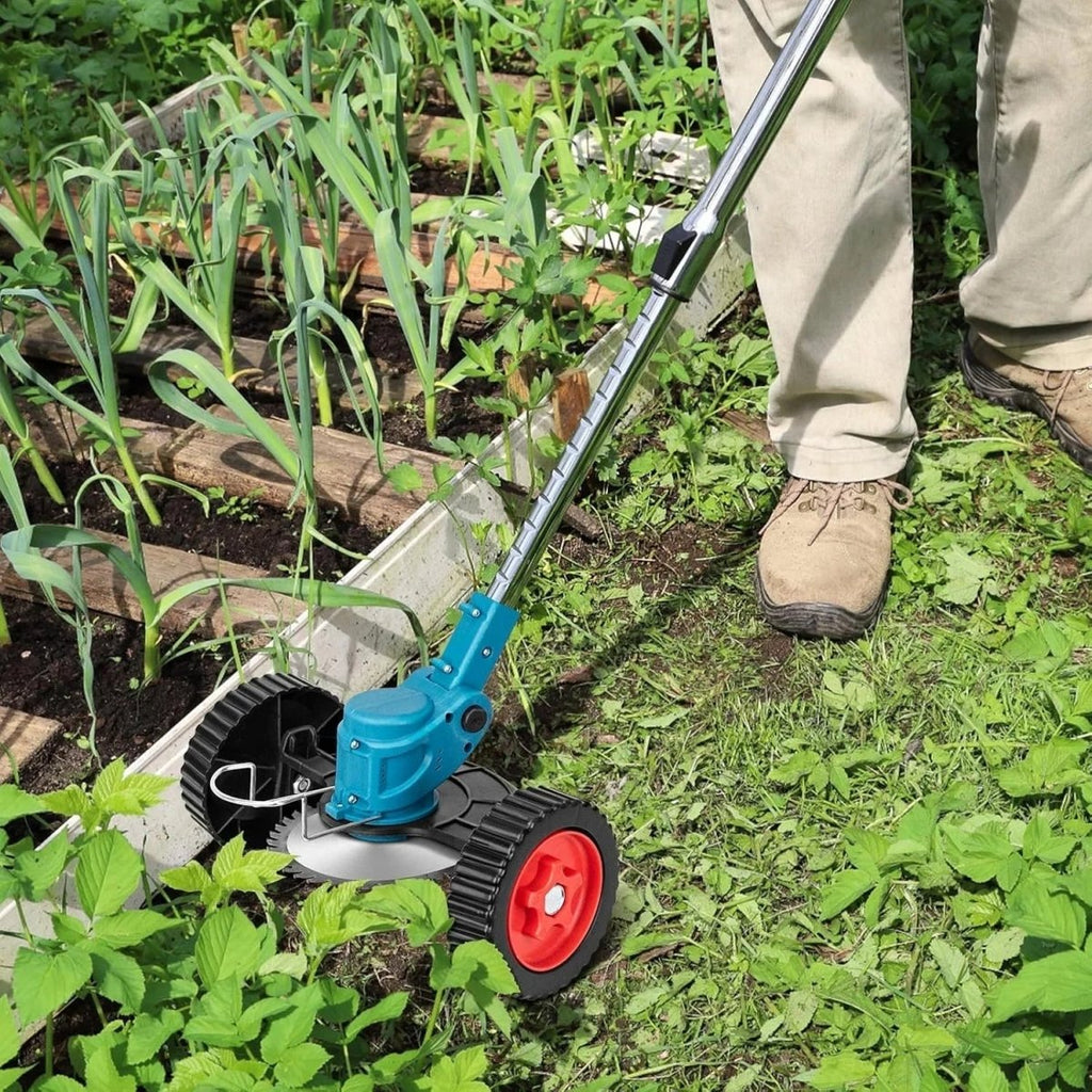 LumaGreen 36-V-Akku-Rasentrimmer mit Radführung für rückenschonendes Arbeiten