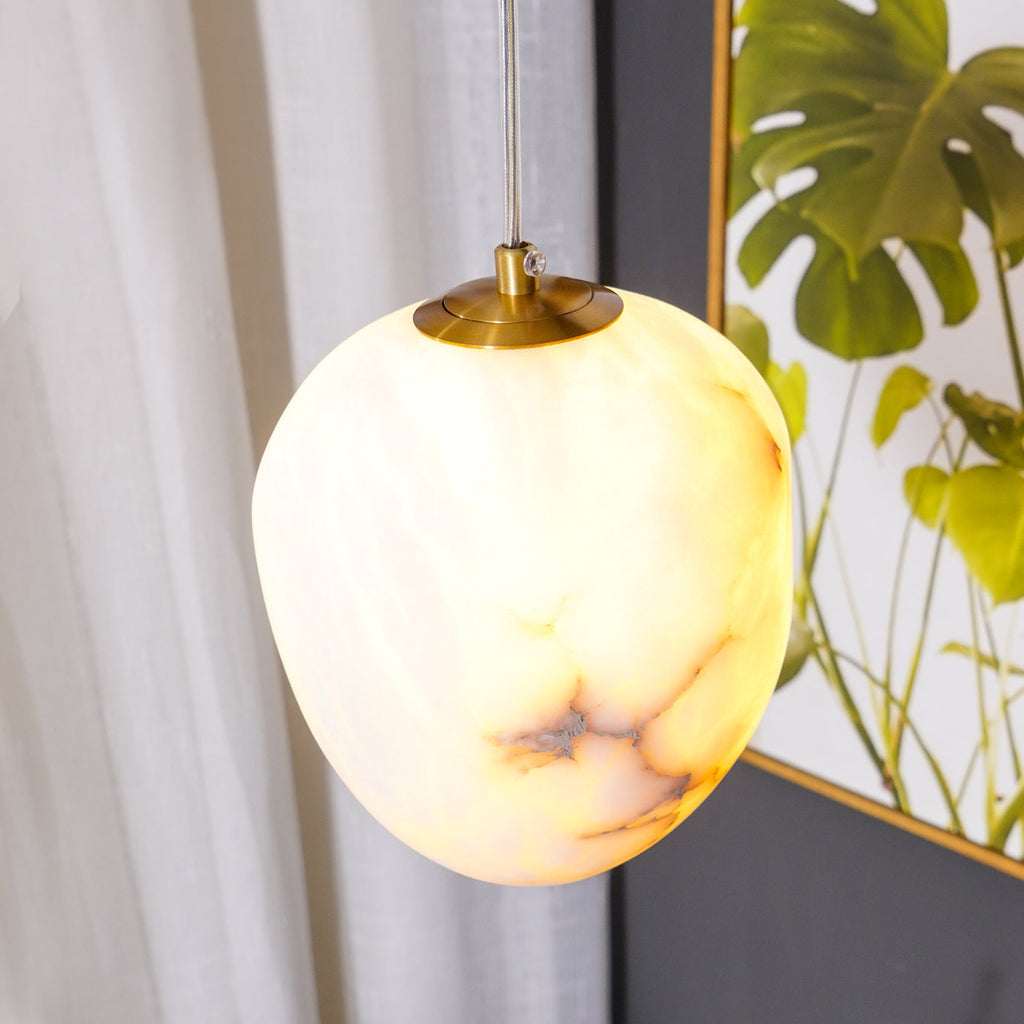Lampada a sospensione Alabaster and Brass Goose