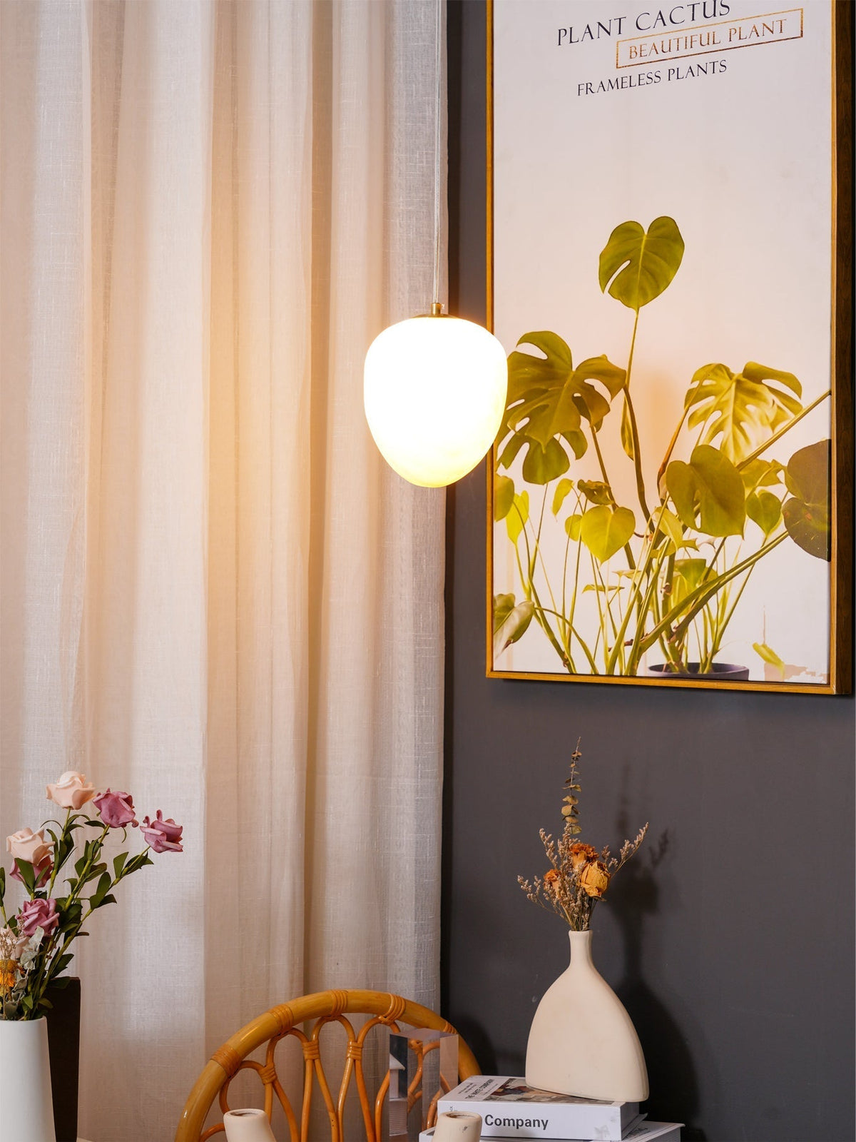 Lampada a sospensione Alabaster and Brass Goose