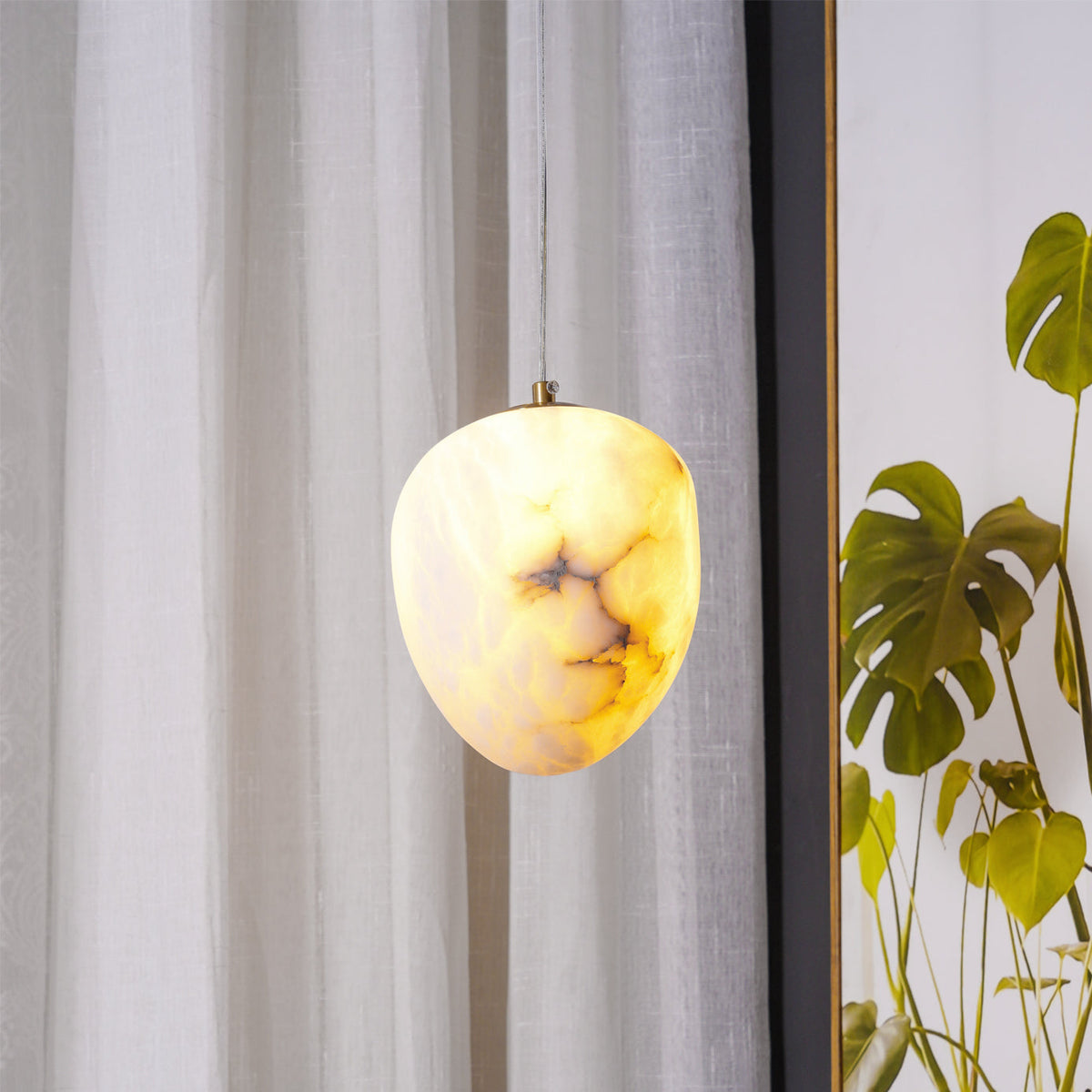 Lampada a sospensione Alabaster and Brass Goose