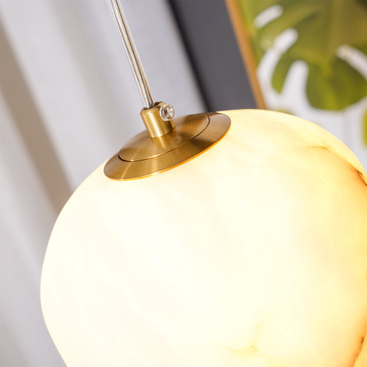 Lampada a sospensione Alabaster and Brass Goose