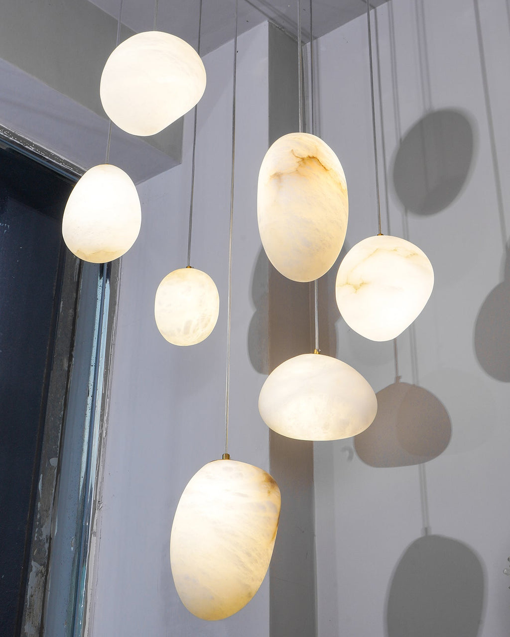 Lampada a sospensione Alabaster and Brass Goose
