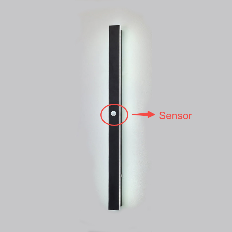 Moderní designové nástěnné LED lampy z černého kovu na zahradu a do chodby