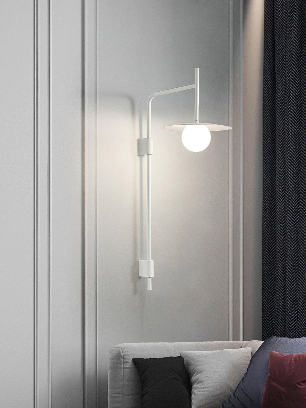 Gea Wandleuchte mit Schwenkarm und Stecksystem – geschwungenes Arm-Design, sanfte Beleuchtung