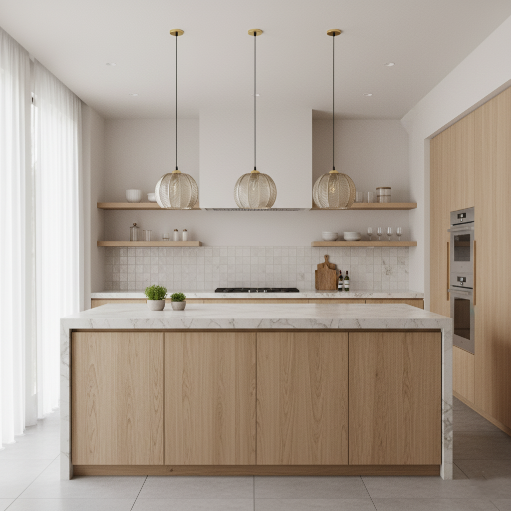 Skleněné závěsné svítidlo se vzorem listů - designová lampa