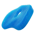 Blue honeycomb gel seat cushion with tailbone cut-out