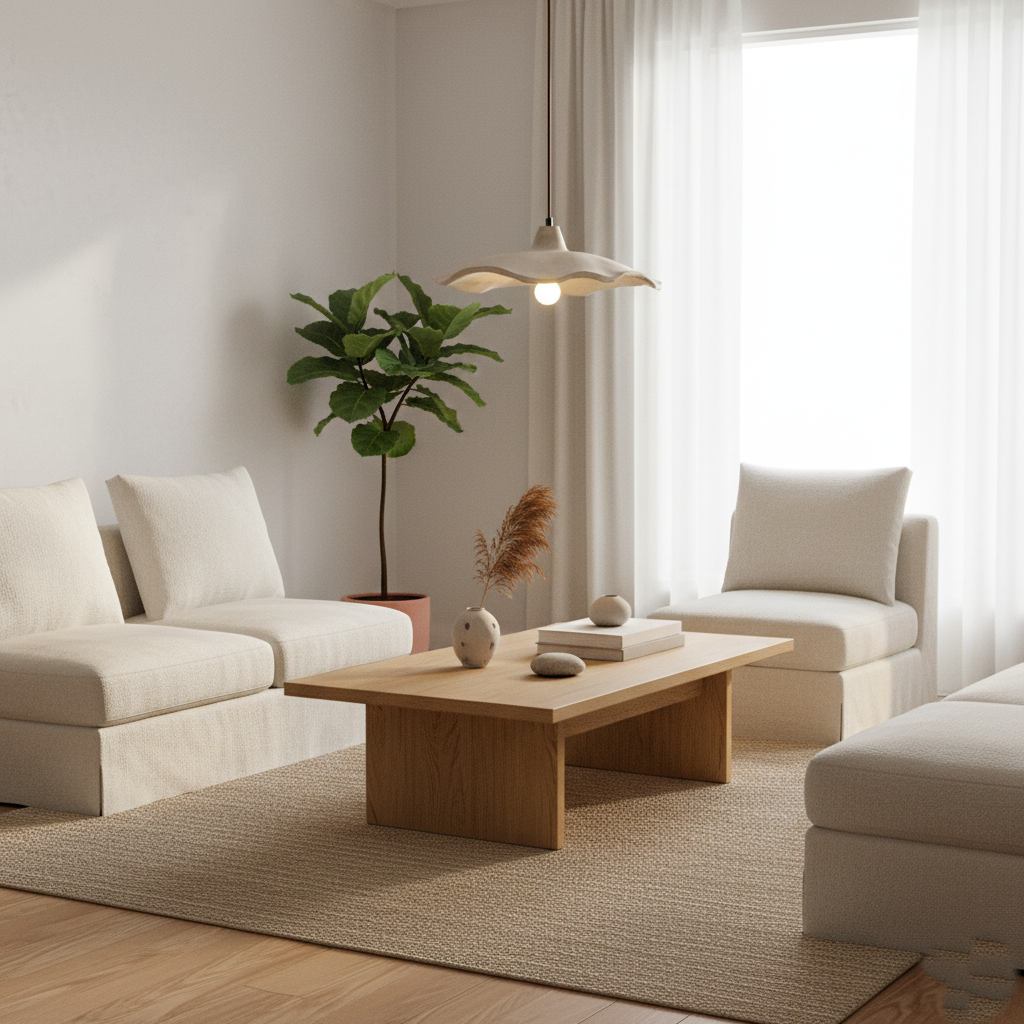 Cementové závěsné svítidlo ve tvaru květiny ve stylu wabi-sabi – přírodní materiál a měkké, rozptýlené světlo