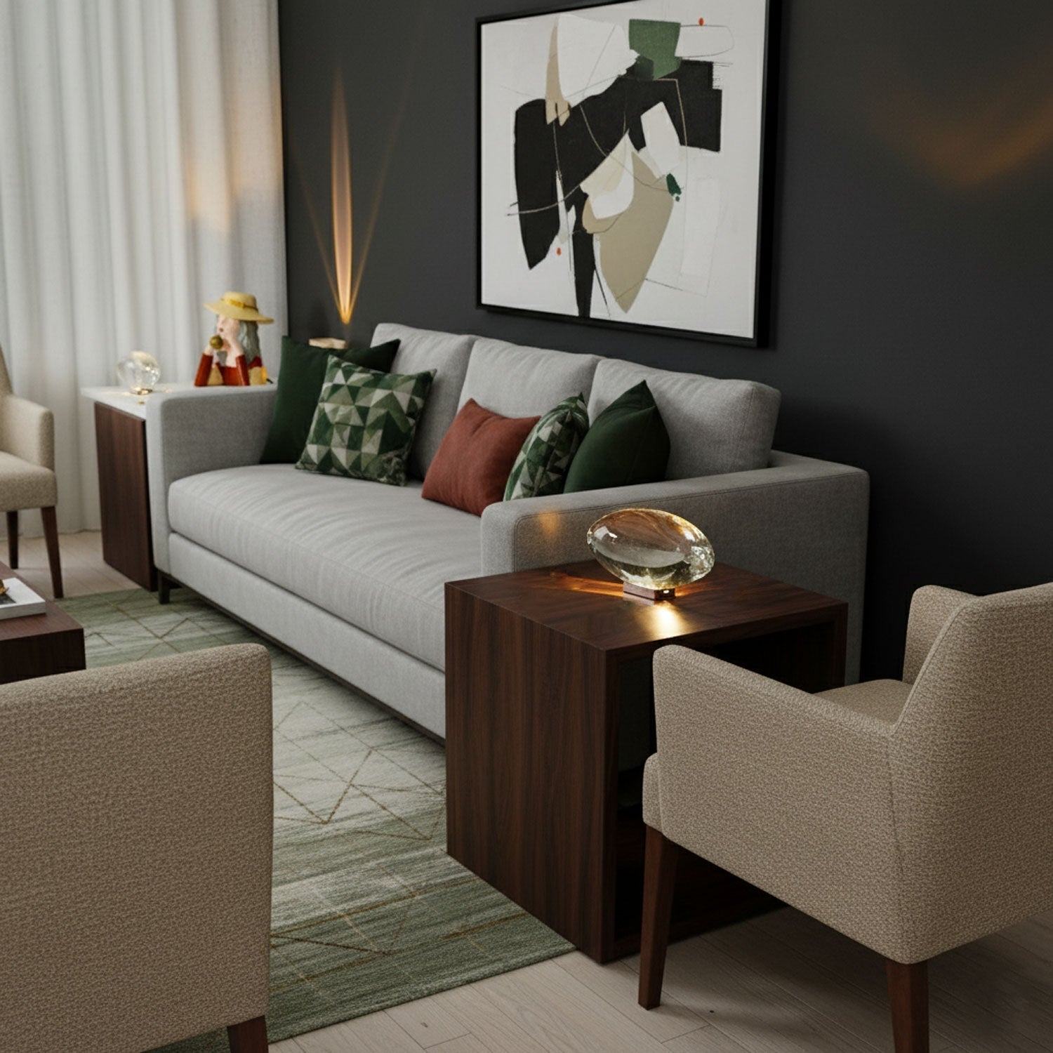 Atman Sculptural Table Lamp — Oval Silhouette, Soft Ambient Glow