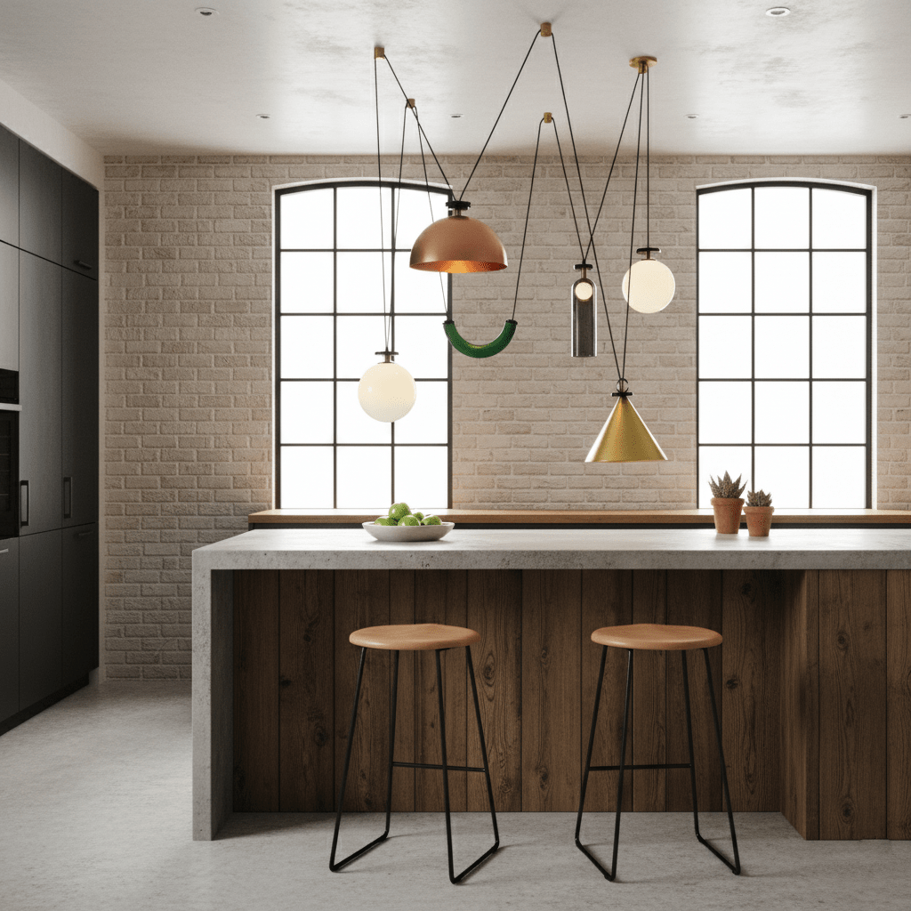 Moderne geometrische Pendelleuchte der Shape-Up-Serie