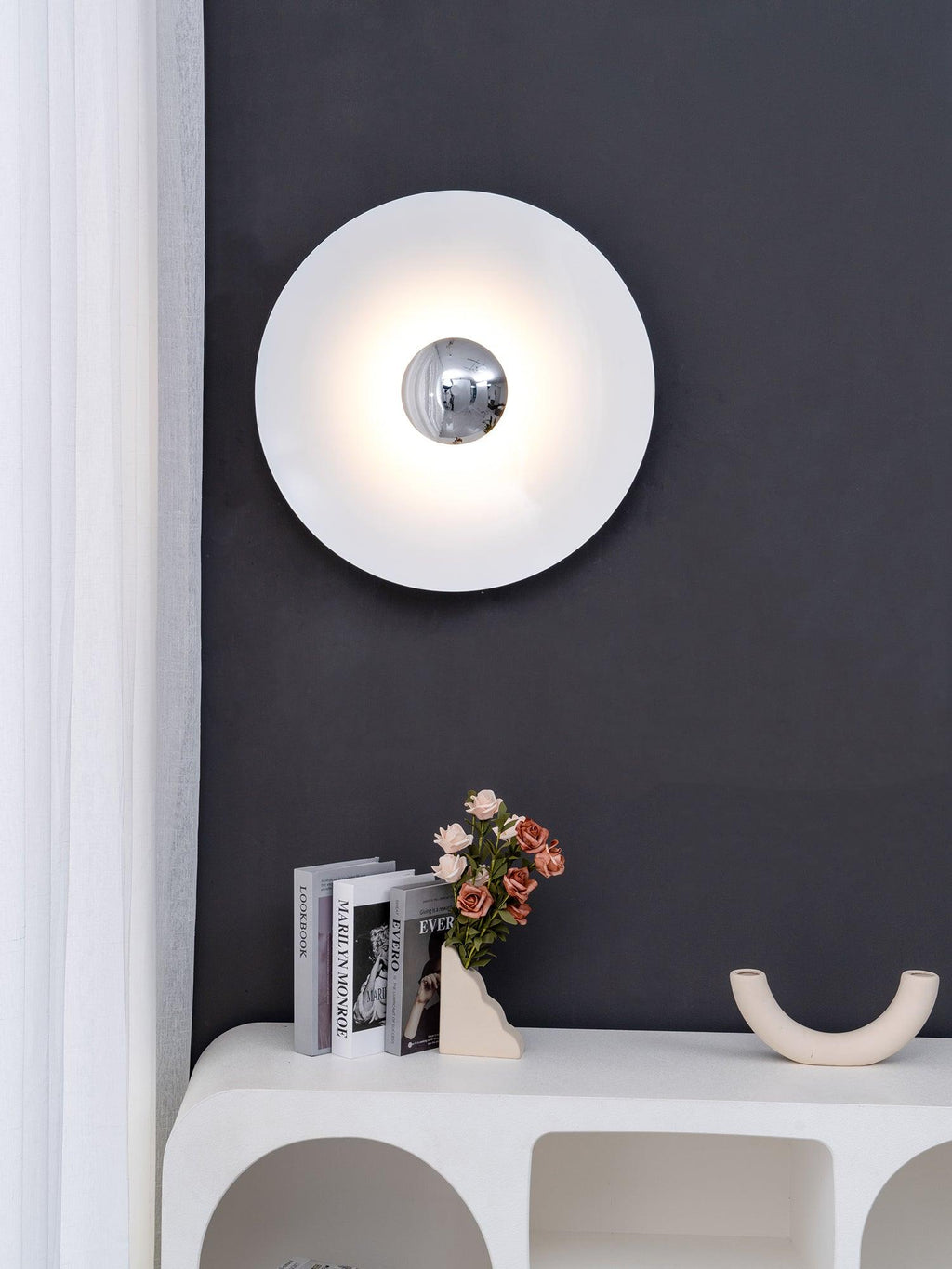 Nástěnné svítidlo Simplicity Glow — kruhové diskové svítidlo, přímé osvětlení bez oslnění