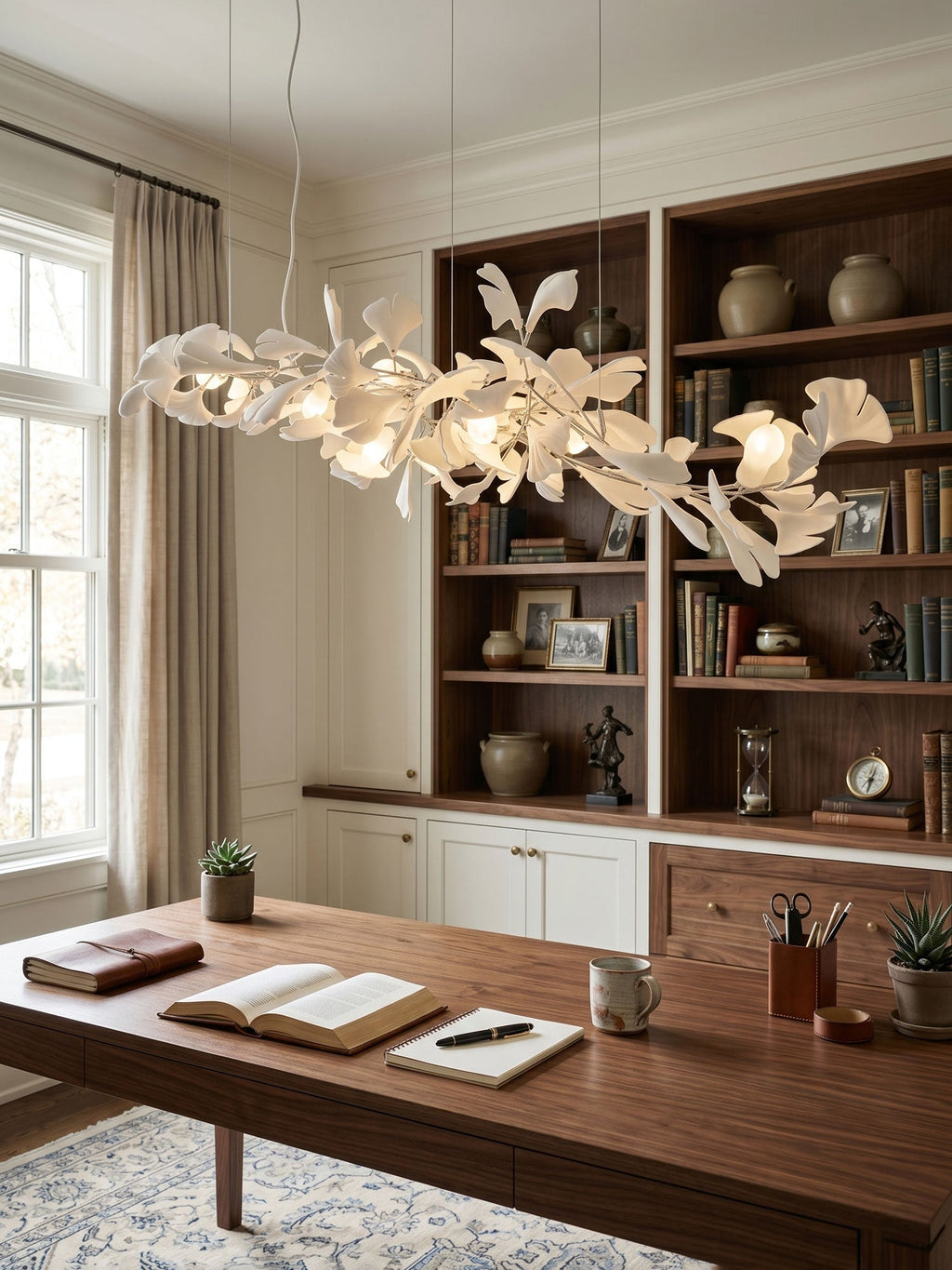 Lineare Pendelleuchte „Gingko Bloom“ – 39 Zoll, 6-flammig, oder 47 Zoll, 8-flammig