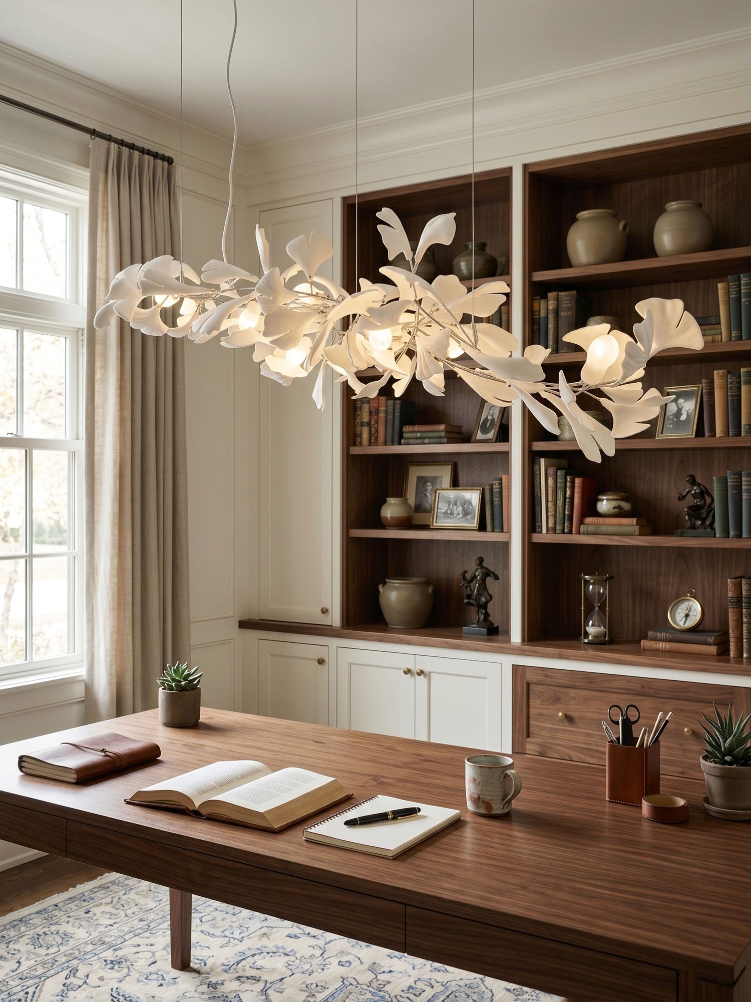 Lineare Pendelleuchte „Gingko Bloom“ – 39 Zoll, 6-flammig, oder 47 Zoll, 8-flammig