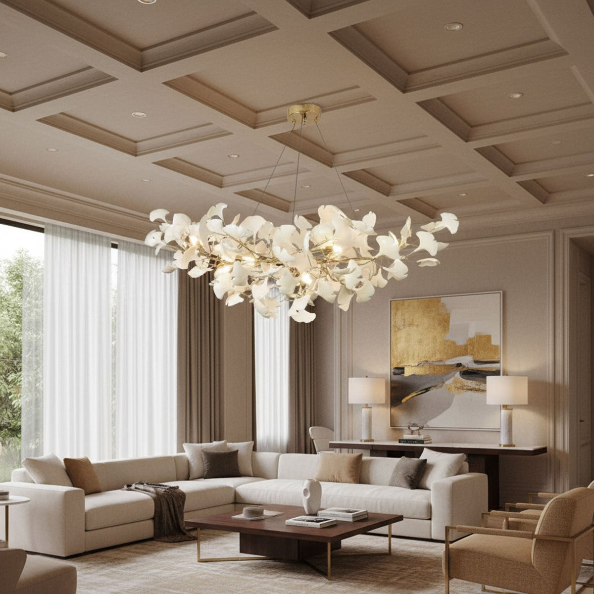 Horizon Bloom Gingko Chandelier – Organic Sculptural Branch Design