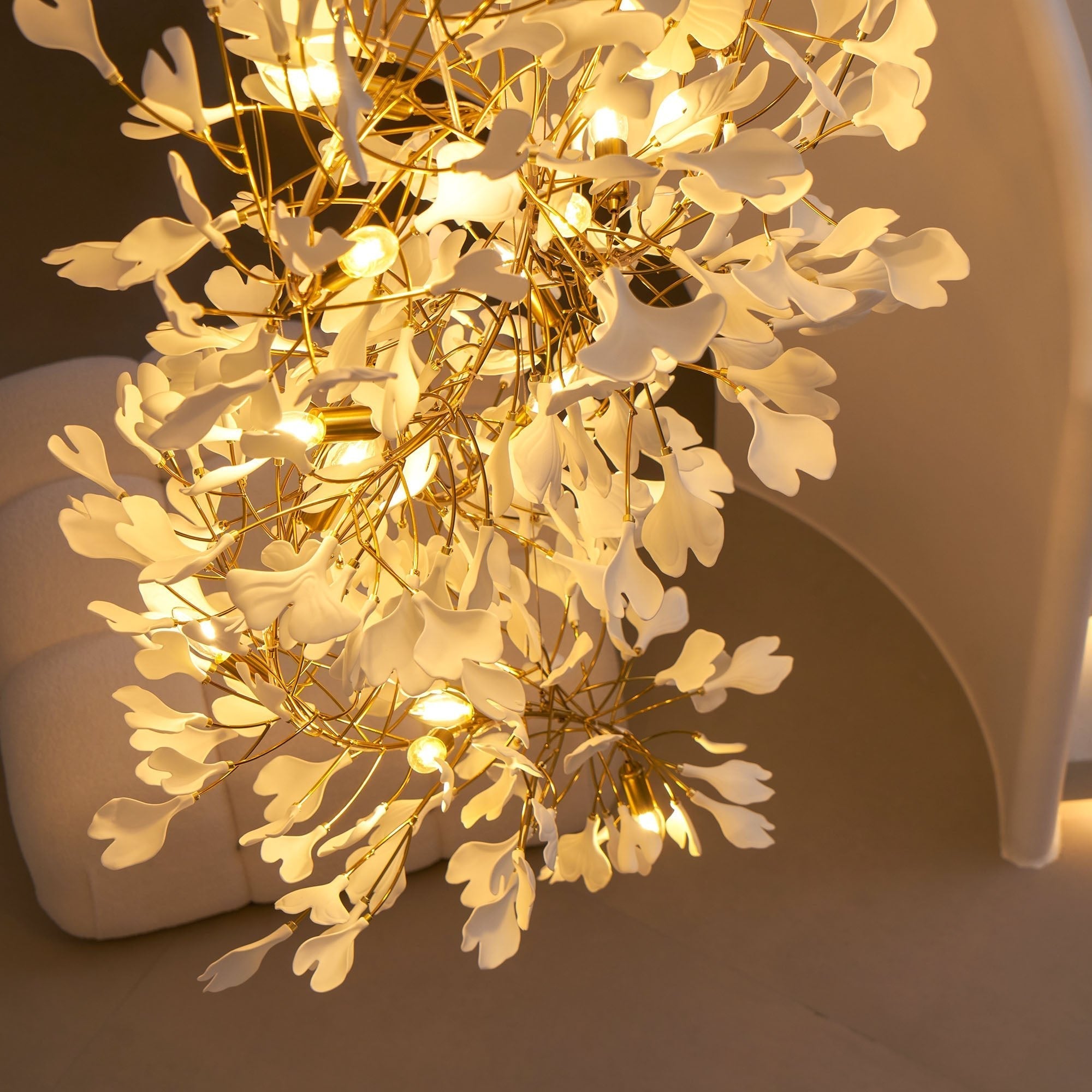 Candeeiro de teto Gingko Vortex — 4 opções de altura, forma espiral vertical