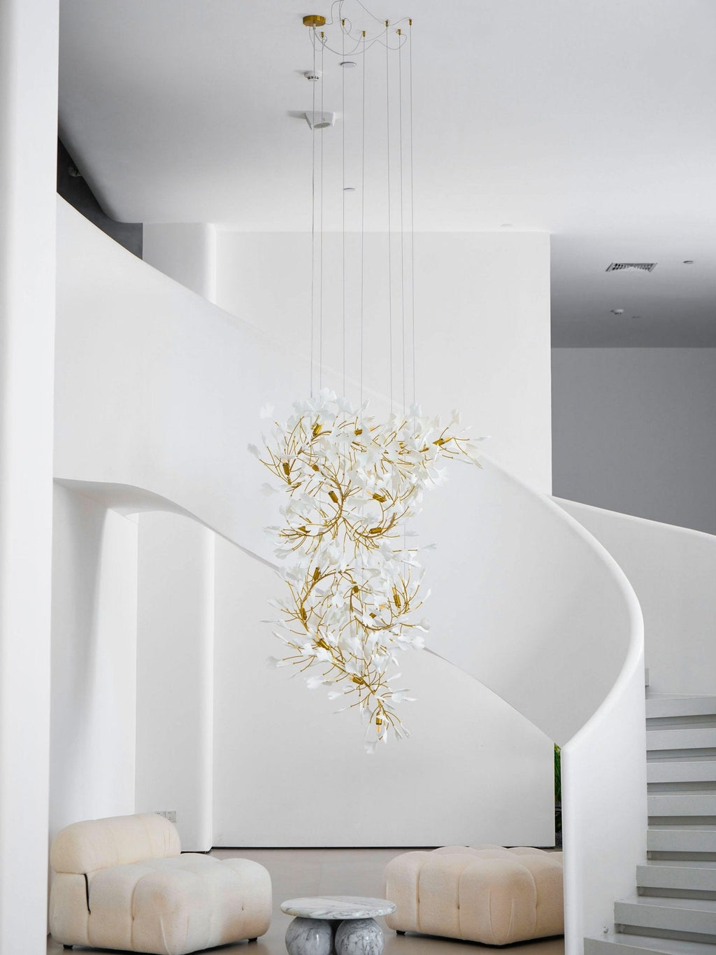 Candeeiro de teto Gingko Vortex — 4 opções de altura, forma espiral vertical