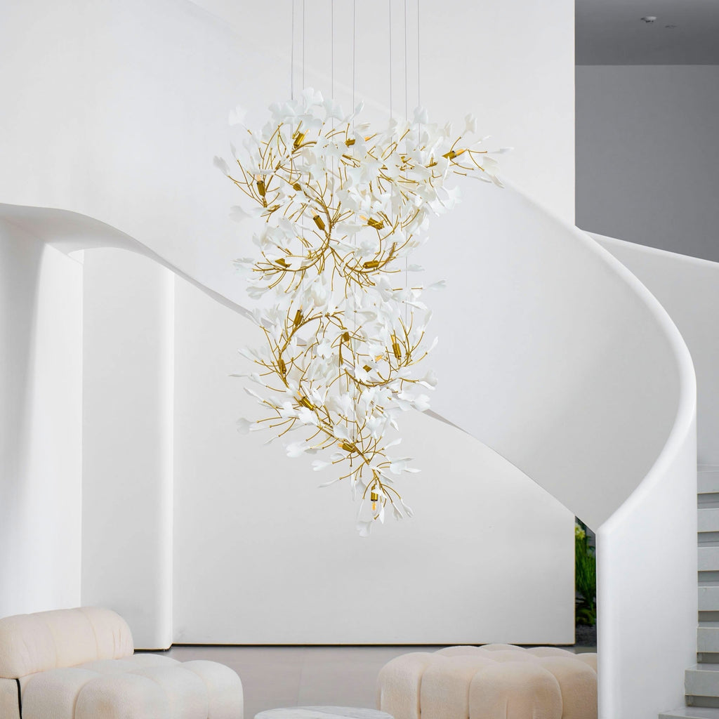Candeeiro de teto Gingko Vortex — 4 opções de altura, forma espiral vertical