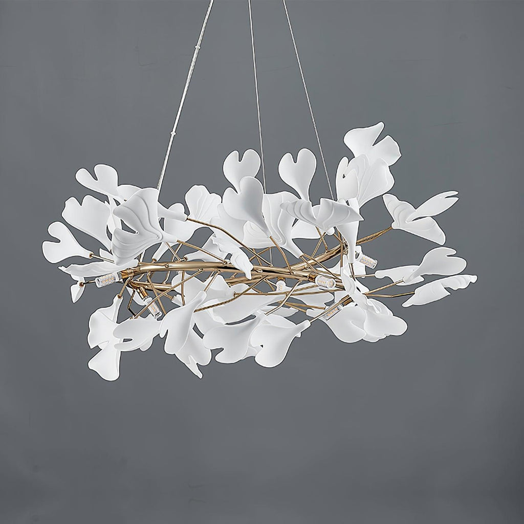 Lustre moderne Olivia - LED intégrée, finition dorée, corps en céramique