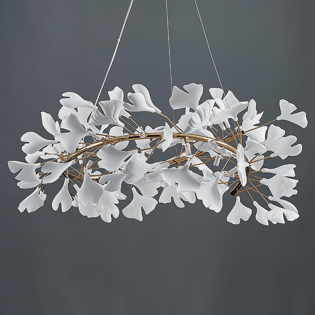 Lustre moderne Olivia - LED intégrée, finition dorée, corps en céramique