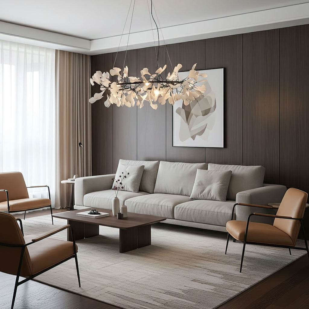 Korunový lustr Gingko — nízkoprofilové provedení 11.8″