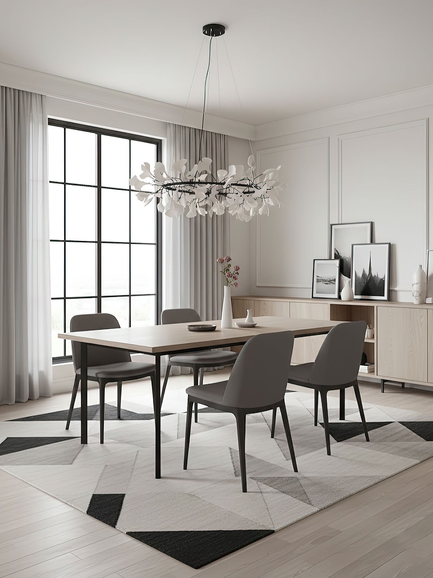 Korunový lustr Gingko — nízkoprofilové provedení 11.8″