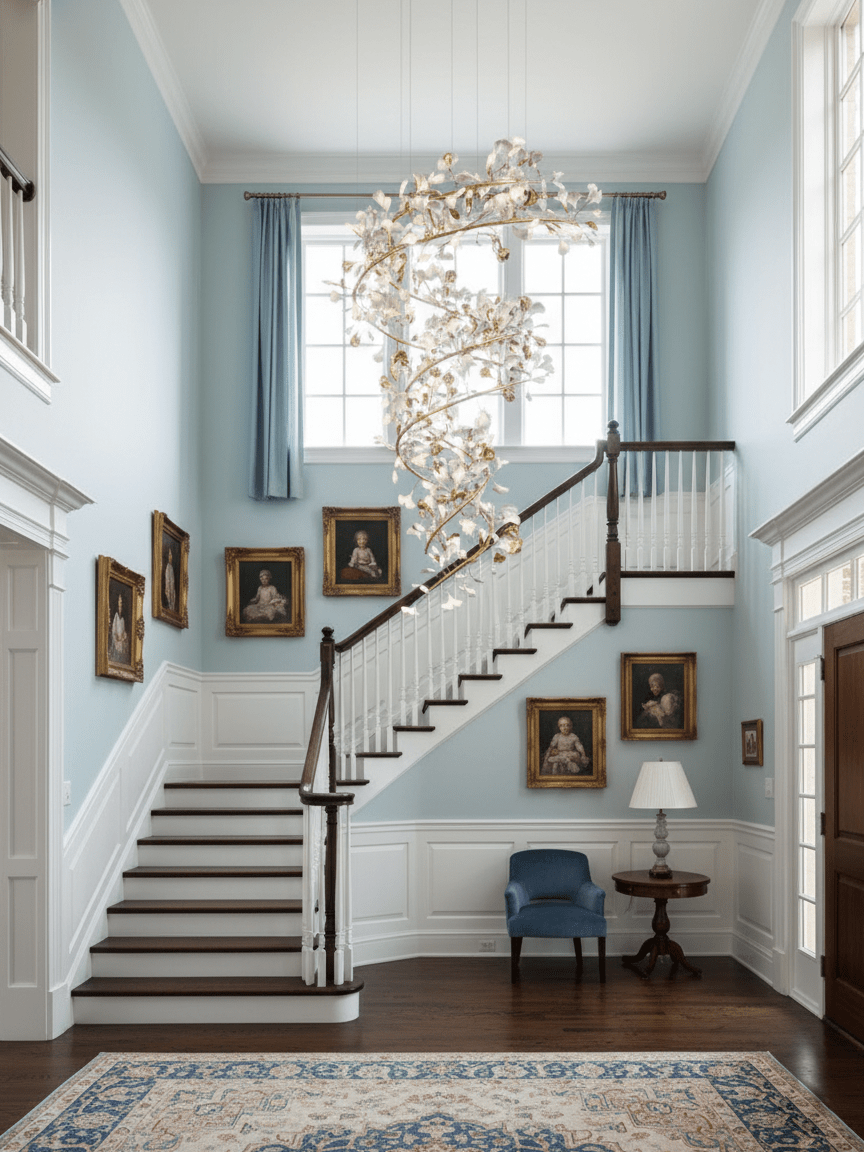 Cascading Gingko Spiral Leaf Chandelier
