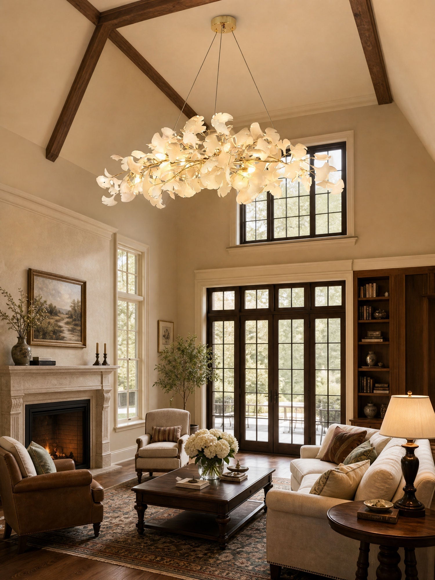 Gingko Plume Chandelier — Linear Suspension