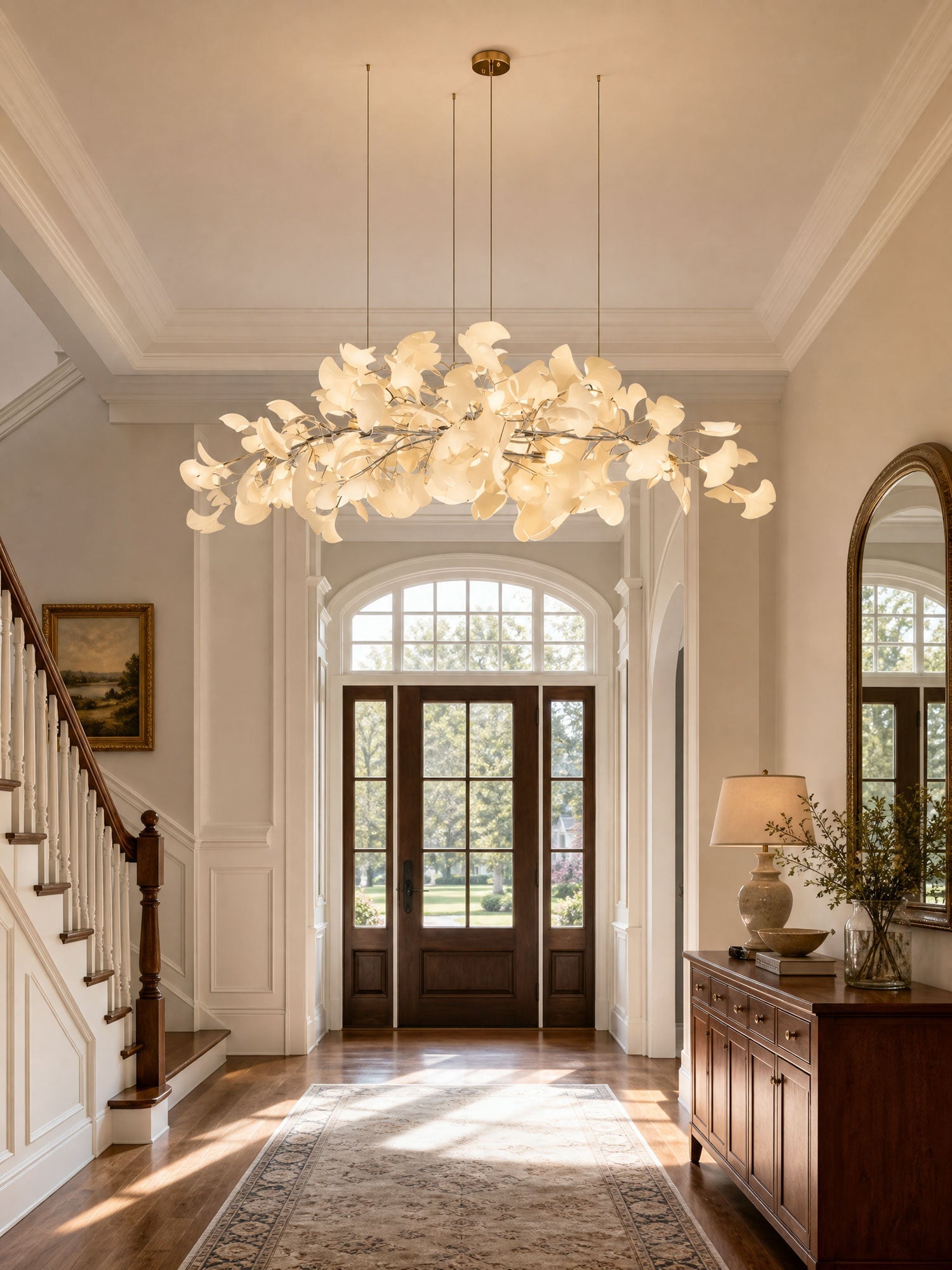 Gingko Plume Chandelier — Linear Suspension