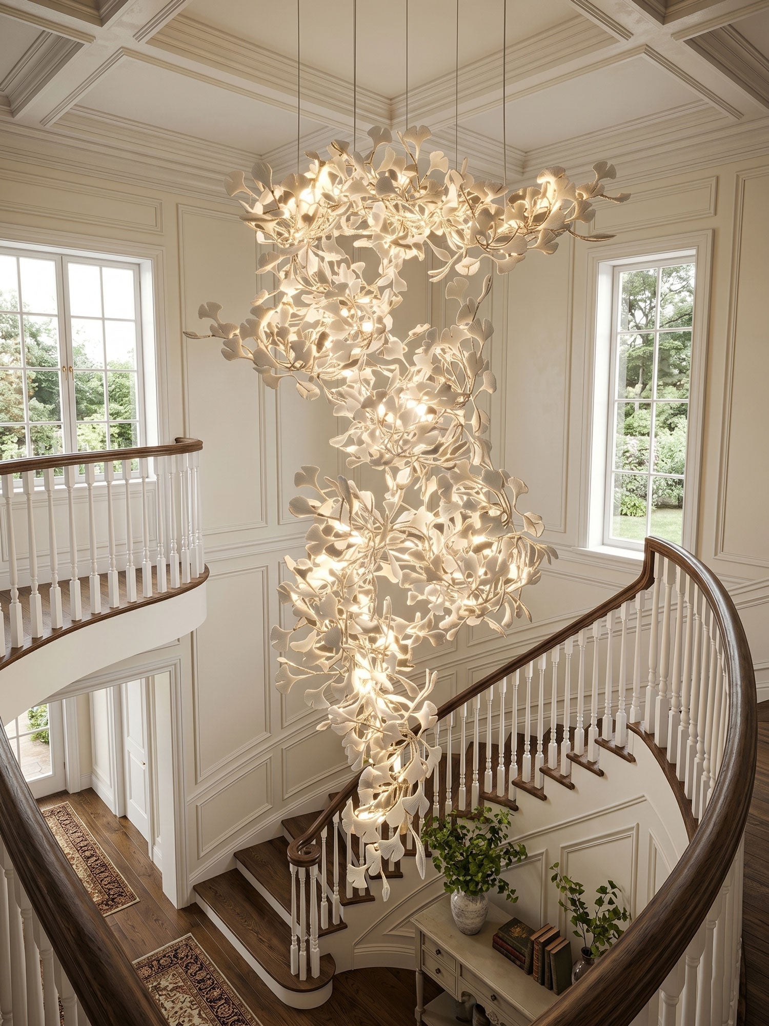 Candeeiro de teto Gingko Vortex — 4 opções de altura, forma espiral vertical