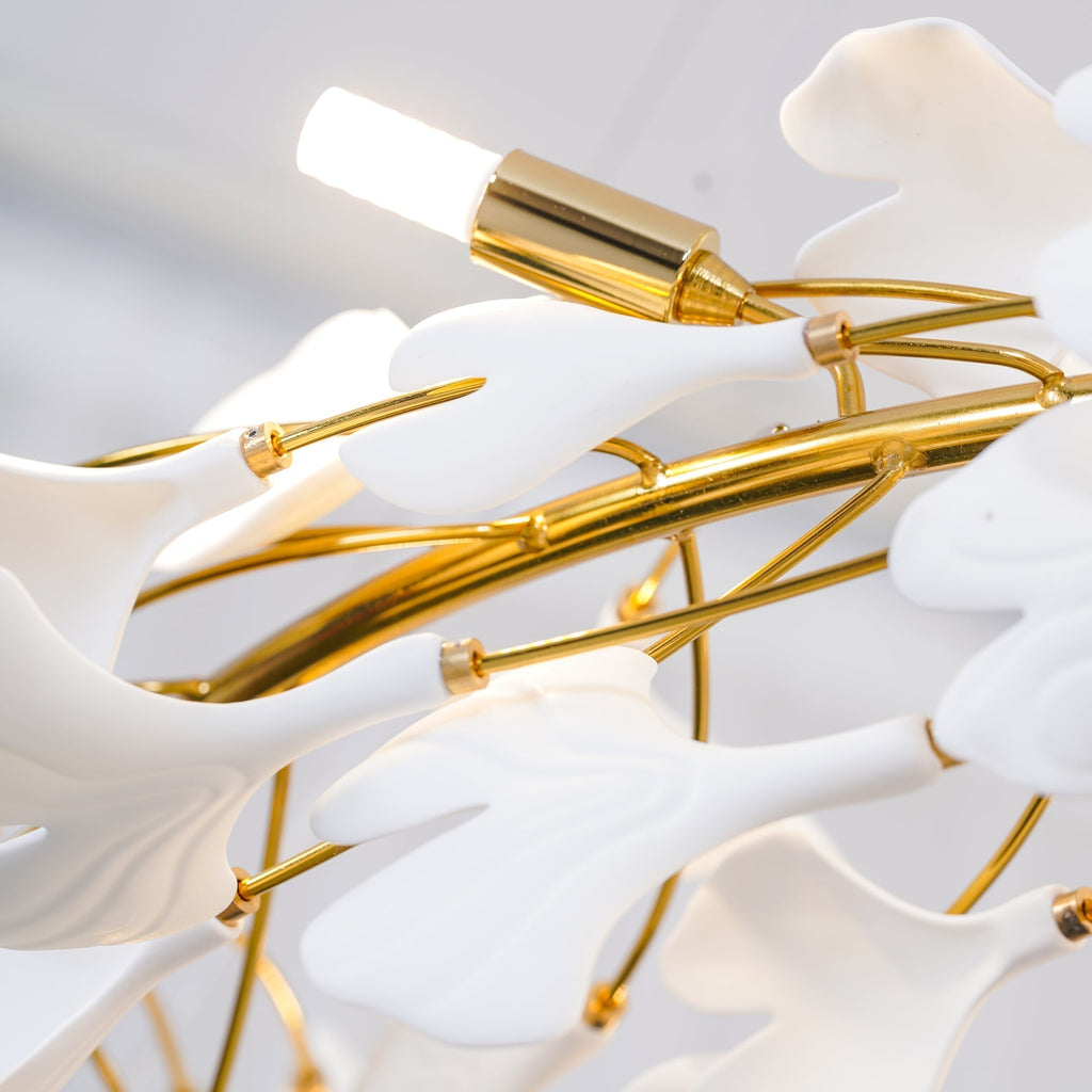 Lustre moderne Olivia - LED intégrée, finition dorée, corps en céramique