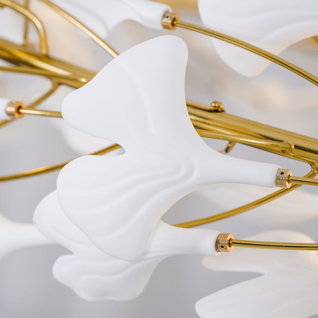 Lustre moderne Olivia - LED intégrée, finition dorée, corps en céramique