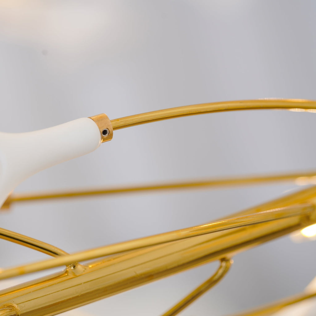 Lustre moderne Olivia - LED intégrée, finition dorée, corps en céramique