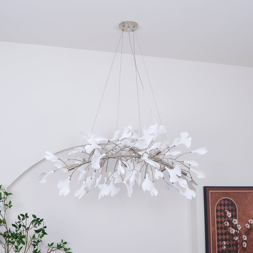 Lustr Arux Gingko — styl Art Deco, design se zakřivením směrem dolů