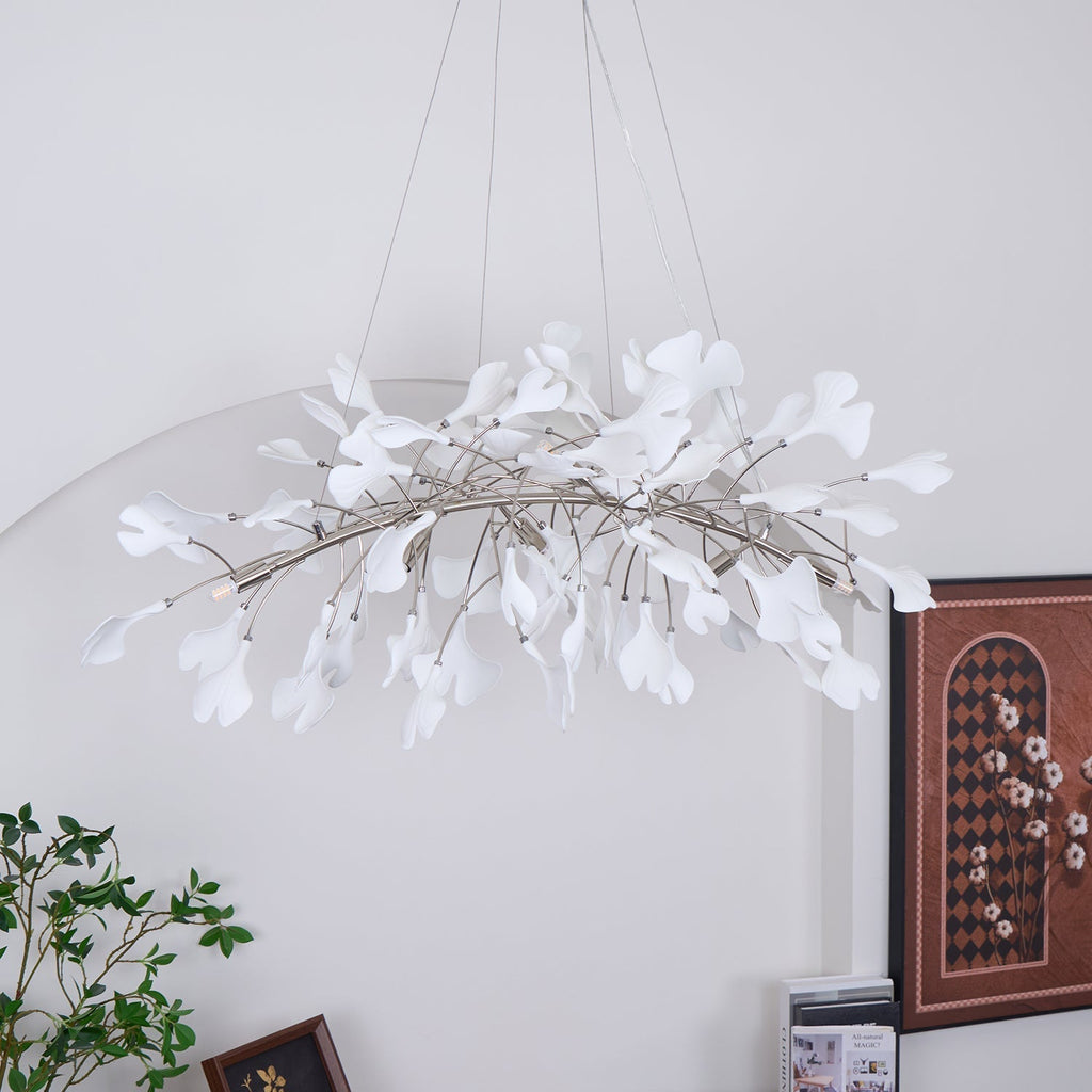 Lustr Arux Gingko — styl Art Deco, design se zakřivením směrem dolů