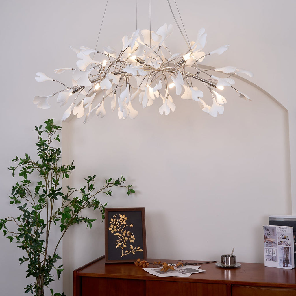 Lustr Arux Gingko — styl Art Deco, design se zakřivením směrem dolů
