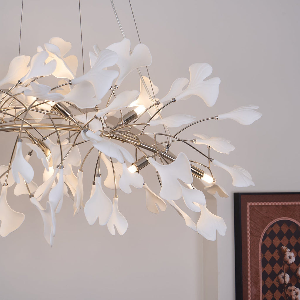 Lustr Arux Gingko — styl Art Deco, design se zakřivením směrem dolů