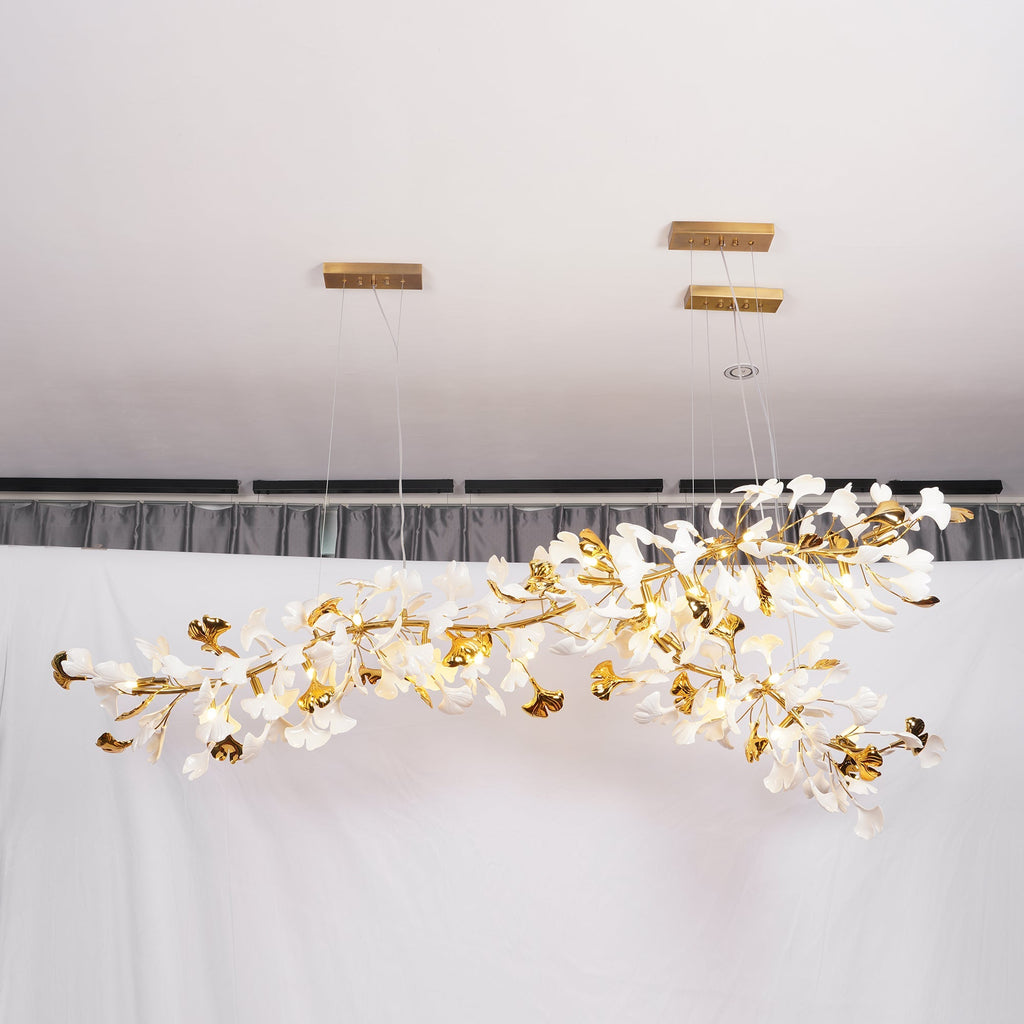 Lineare Pendelleuchte „Gingko Bloom“ – 39 Zoll, 6-flammig, oder 47 Zoll, 8-flammig