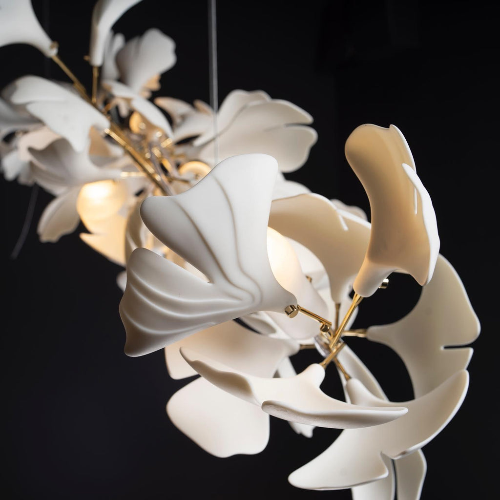Lineare Pendelleuchte „Gingko Bloom“ – 39 Zoll, 6-flammig, oder 47 Zoll, 8-flammig