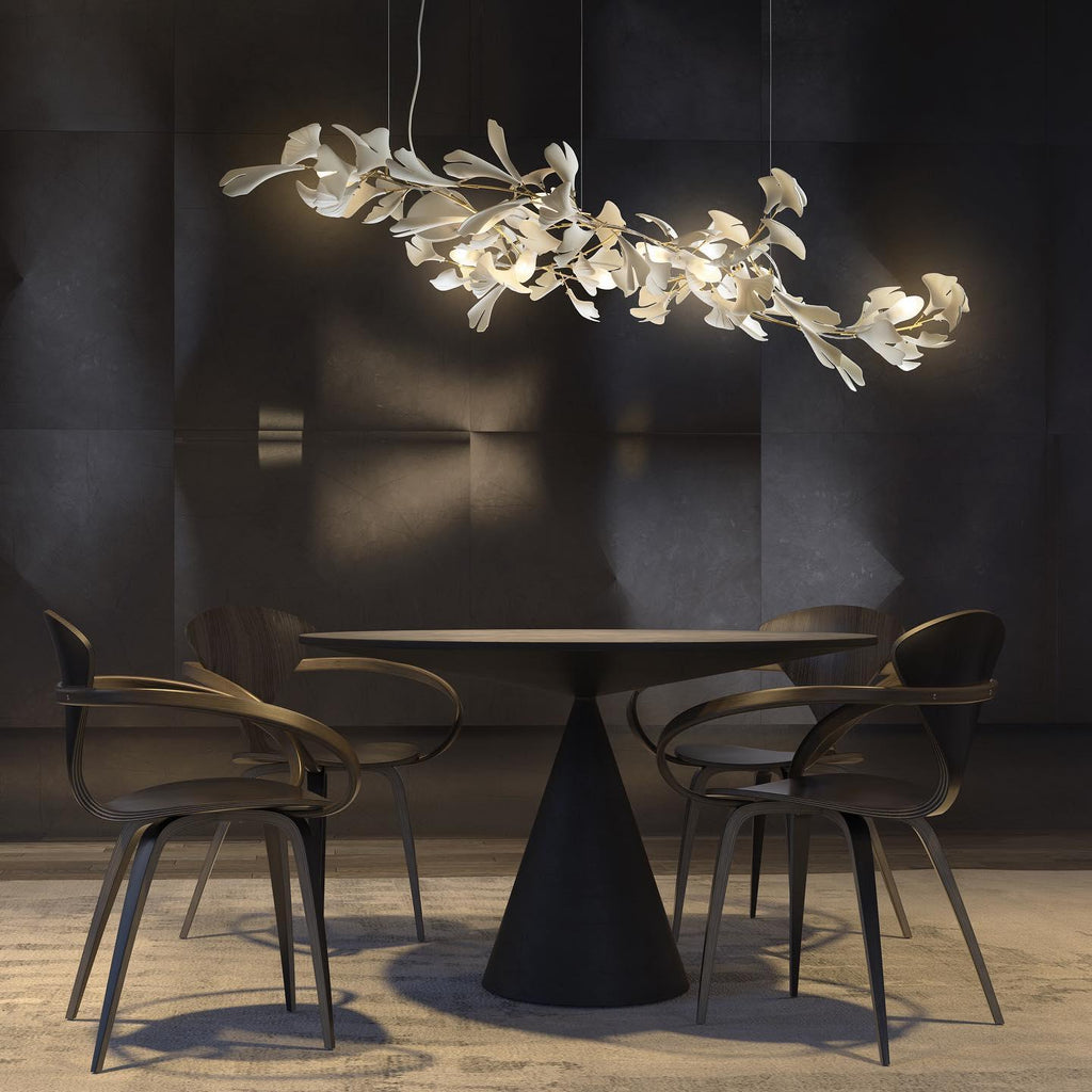 Lineare Pendelleuchte „Gingko Bloom“ – 39 Zoll, 6-flammig, oder 47 Zoll, 8-flammig