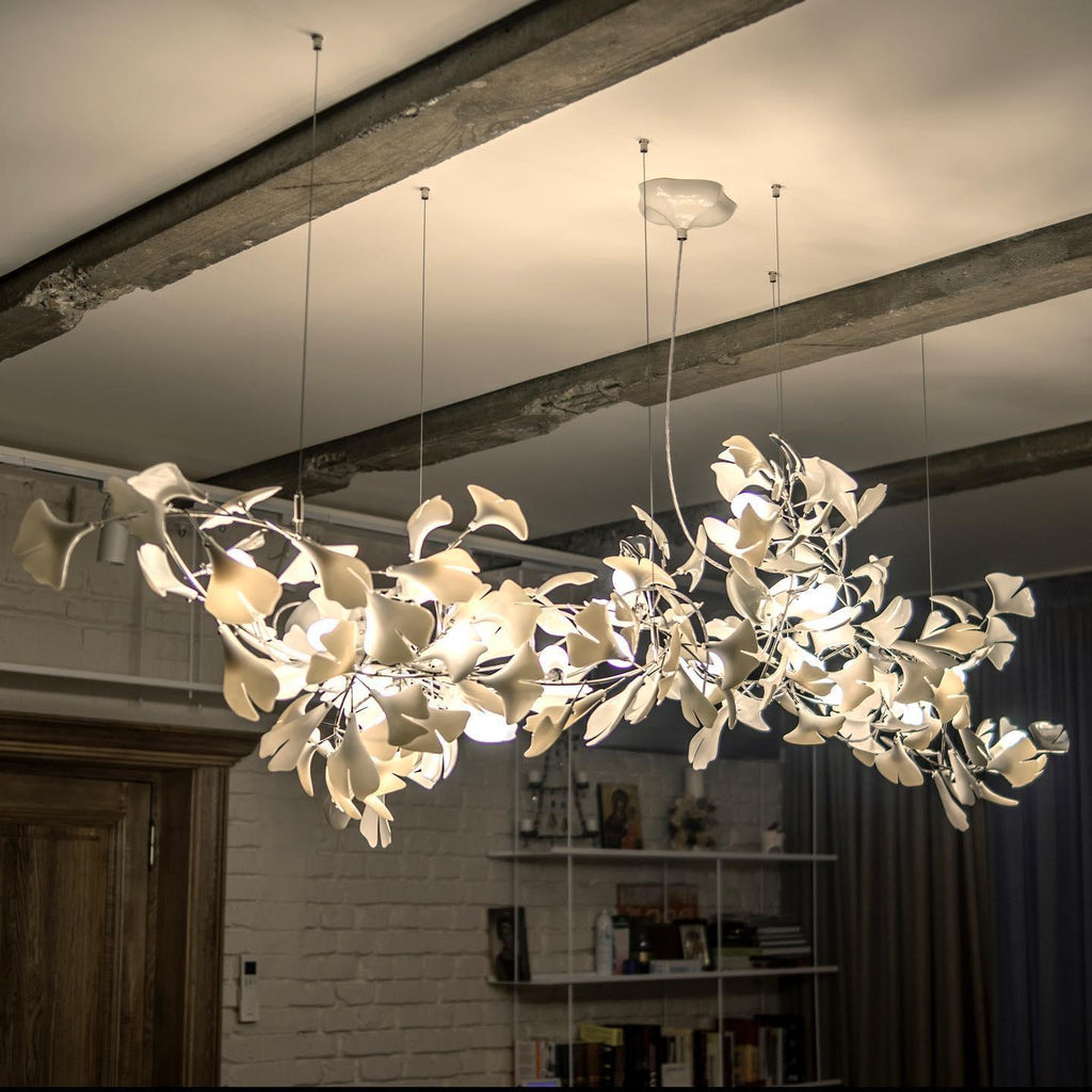 Lineare Pendelleuchte „Gingko Bloom“ – 39 Zoll, 6-flammig, oder 47 Zoll, 8-flammig