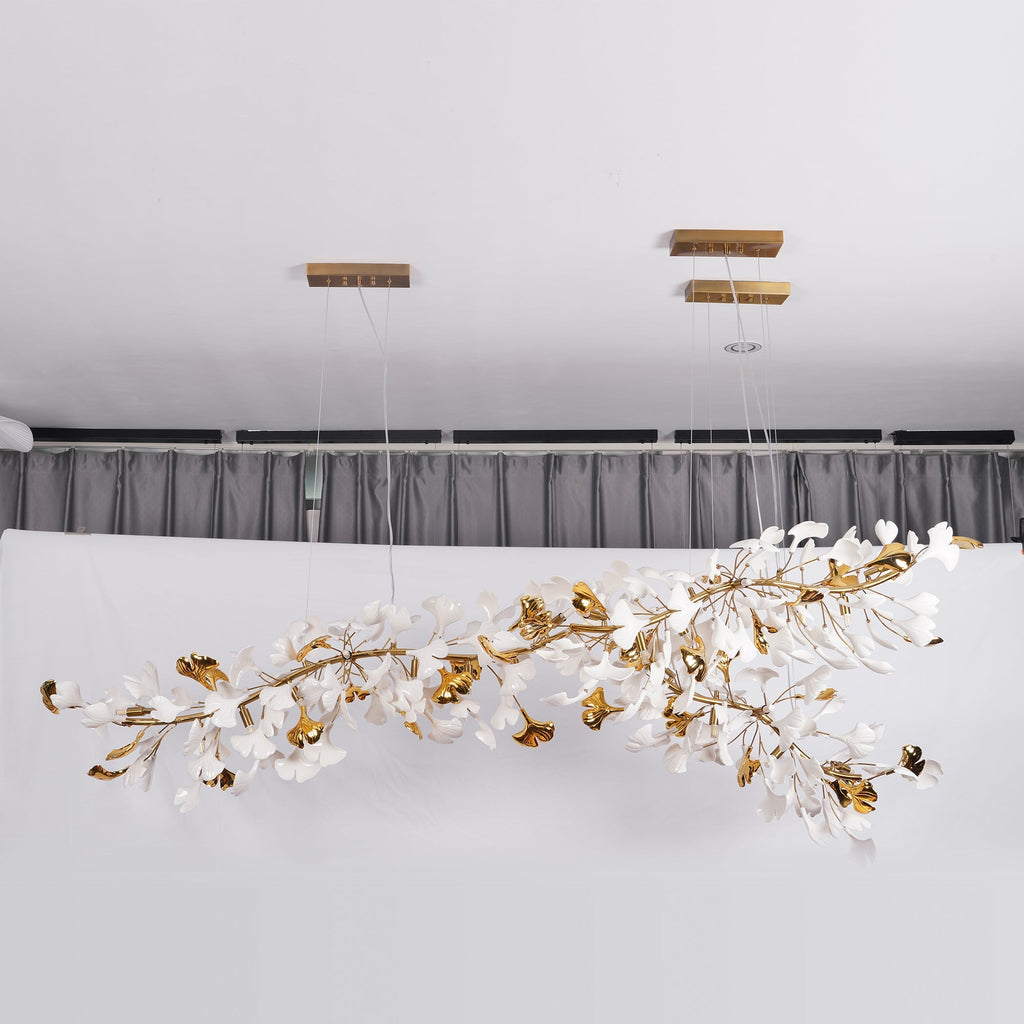 Lineare Pendelleuchte „Gingko Bloom“ – 39 Zoll, 6-flammig, oder 47 Zoll, 8-flammig