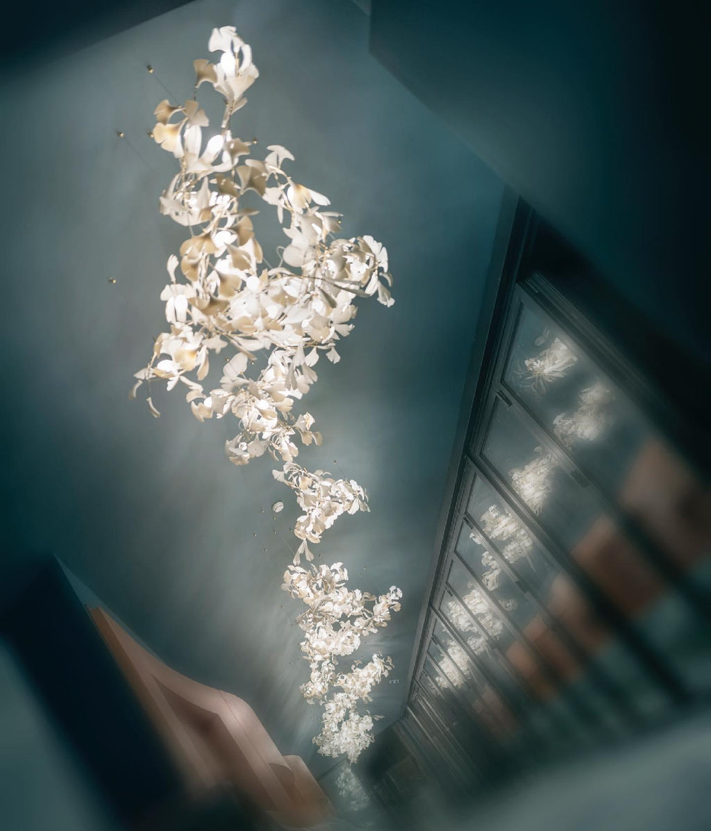 Lineare Pendelleuchte „Gingko Bloom“ – 39 Zoll, 6-flammig, oder 47 Zoll, 8-flammig